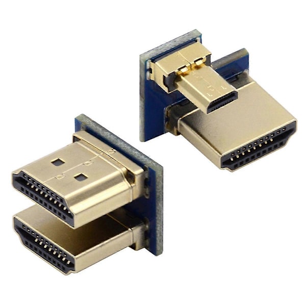 Type A CN-006 2 stk./sæt HDMI til Micro HDMI-adapter, HDMI til HDMI-stik til Raspberry PI