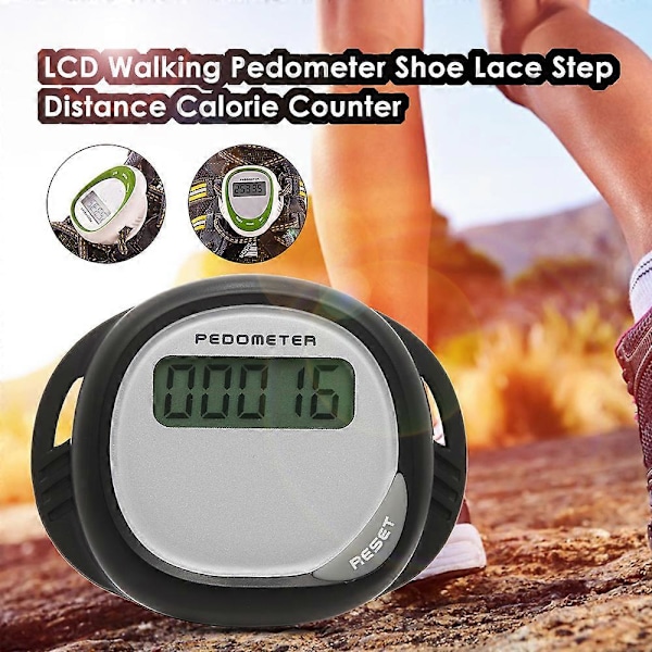 LCD Gå-Pedometer Sko Snøre Trin Afstand Kalorie Tæller Gå Trin Gym Kalorie Tracker til Udendørs Sport