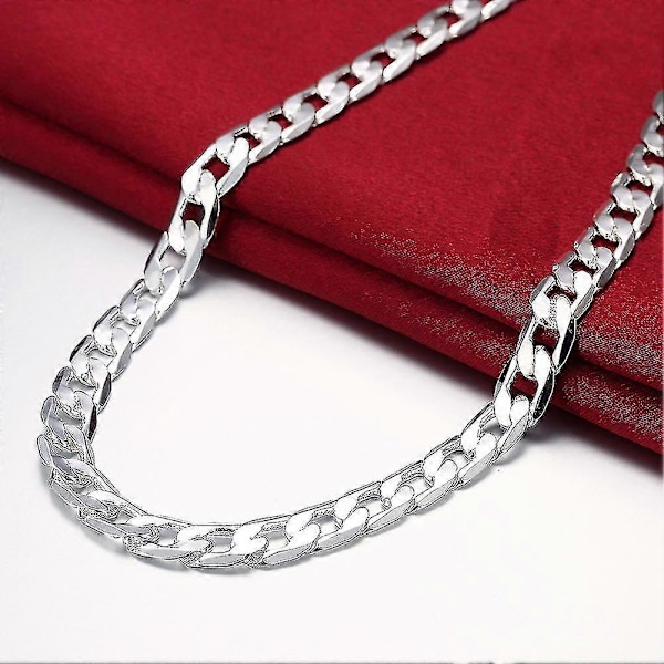 925 Sterling Sølv Halskjede For Menn 20 Tommer/8mm