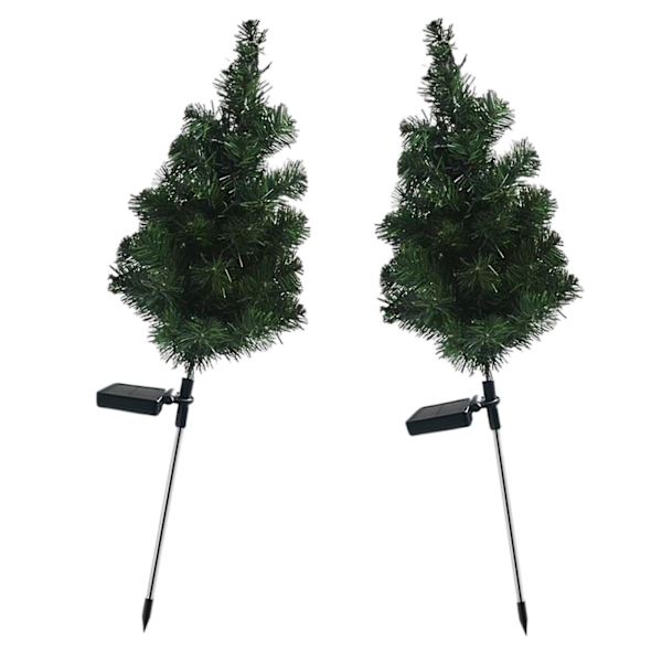 2x Solcelled Juletrær Hage Lys For Patio Plen Dekorasjon