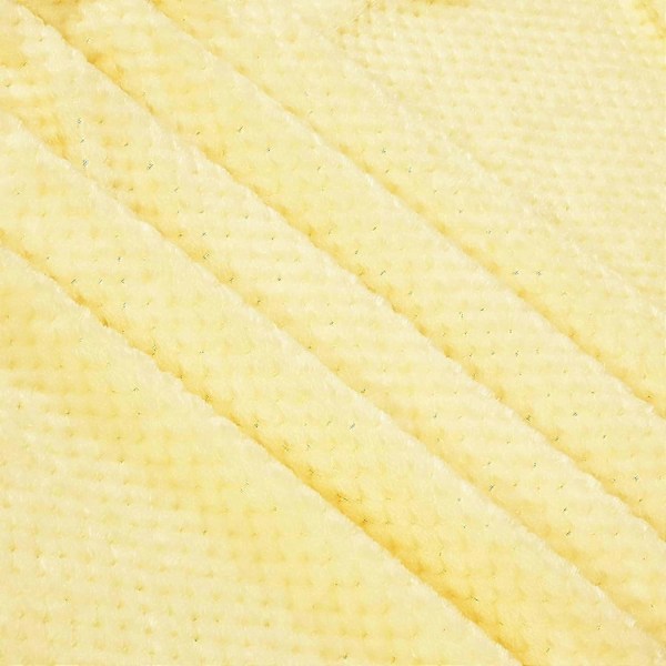 Vaffelteksturert Ekstra Stort Fleecepledd, Supermykt og Varmt Kastepledd for Sofa og Seng (Lys gul, 127*178cm) - Koselig, Fuzzy og Lettvektig
