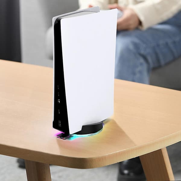 Justerbar RGB Konsol Stativ, LED Atmosfærisk Lysbase Til PS5 Spilkonsol