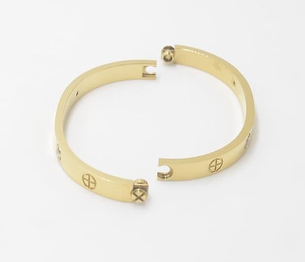 Guldbelagt Rustfrit Stål Simpel Stil Kærlighed Armbånd Til Kvinder Mengold