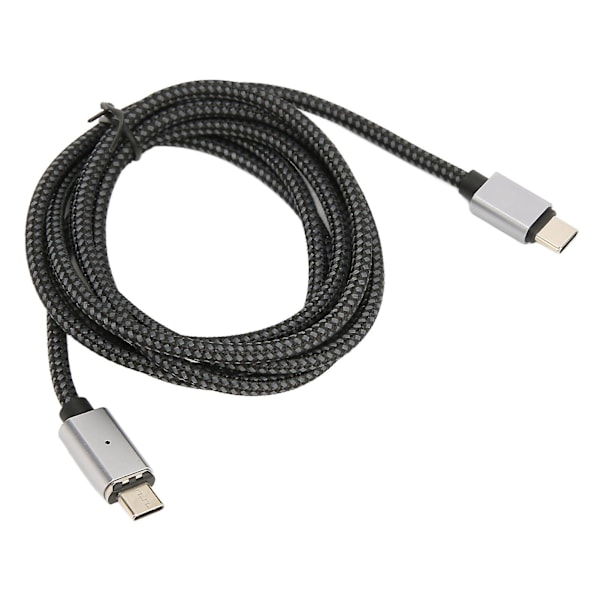 USB-C Magnetisk Ladningskabel - 1,5 m, PD 100W Rask Lading, 480 Mbps, Rett Kabel med LED-lys