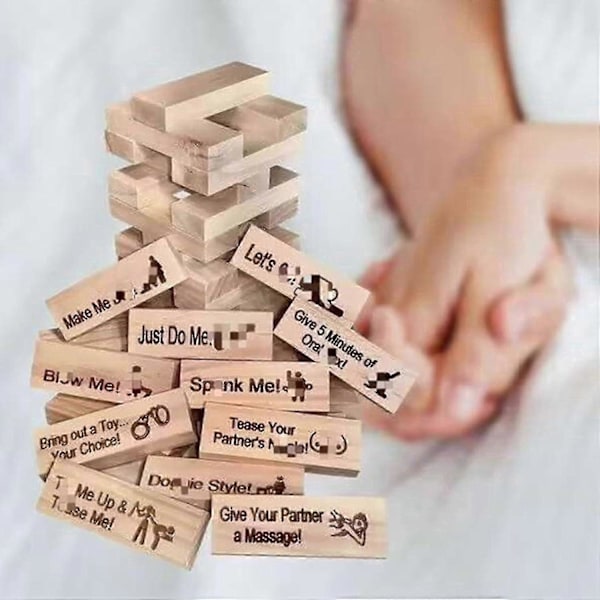 48 stk. Super Naughty Blok Tårnspil Sjovt Par Stakkespil Med Sandhed Eller Pligt Spørgsmål Og Udfordringer Spil Valentinsdag Tumbling Tower Stakkespil