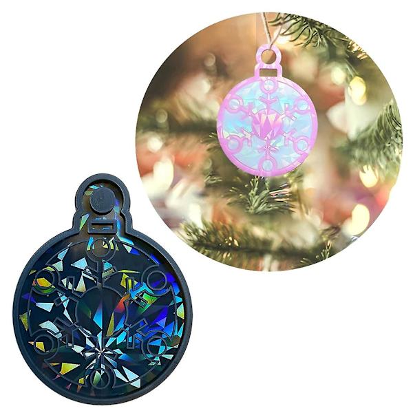 Silikonformar för julsnöflingor med holografiskt ljusskuggörhänge, hängeform, DIY-prydnader, smycken, epoxihartsform