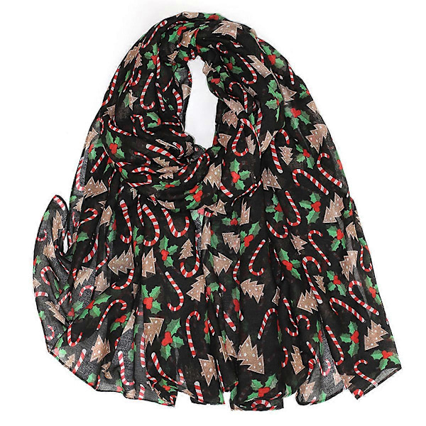 Lättviktig scarf med julmotiv, elegant sjal för kvinnor, det idealiska tillbehöret för fester och kvällar.