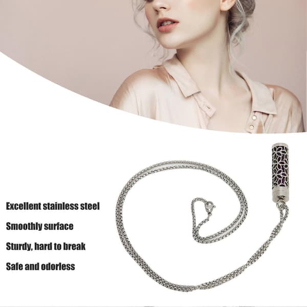 Eterisk Olja Diffuser Halsband Stilren Ihålig Design Justerbar Längd Rostfritt Stål Aromaterapi Hängsmycke YMMR)