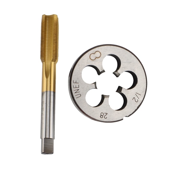 High Hardness Unf 1/2 -28 Hss Titanium Coated Tap & Round Die Set Right Hand Thread Tool For Mold M