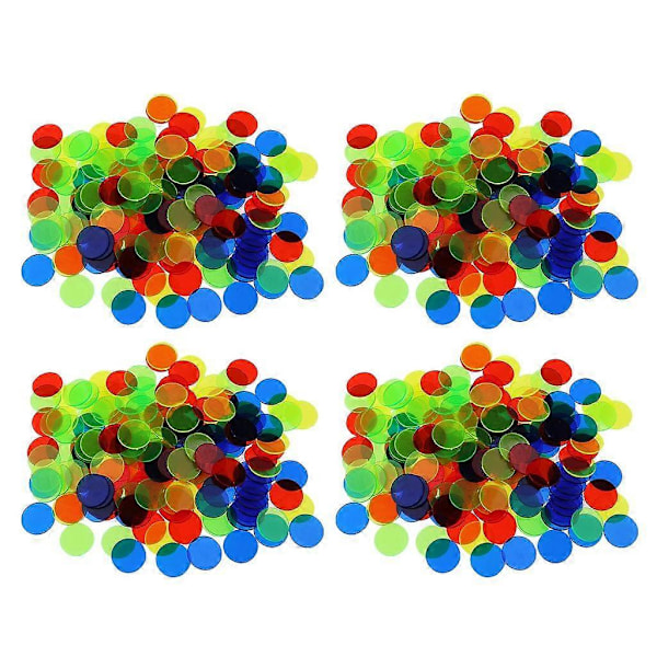 400 Stycken Plast Bingochips Genomskinliga Markörer Token Spel 1,5x1,5cm