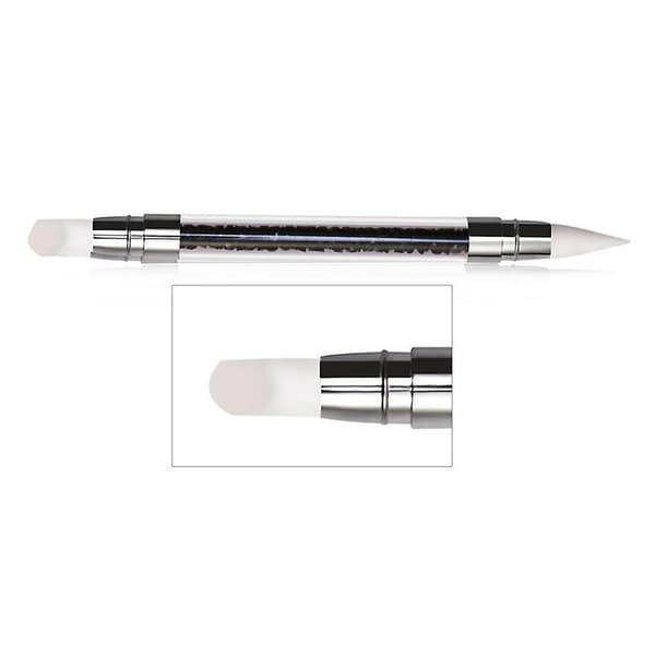 2 stk. Neglekunst Dobbeltsidet Silikonpen - Sort Silikonprægnings Penmakeup