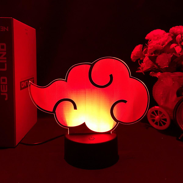 Akatsuki Cloud Anime Lampe 3D Nattlys for Barn