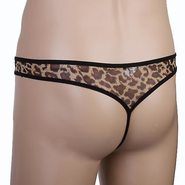 Heta Sexiga Herr Leopard Påse Kalsonger Underkläder G-string Tanga