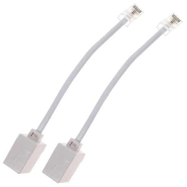 2 stk. RJ11 til RJ45 Adapter Telefon til Ethernet Adapter Telefon til Ethernet Kabel