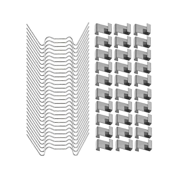 100 stk. drivhusglaspanelclips i rustfrit stål, drivhus W-trådclips, glasering Z-type clips