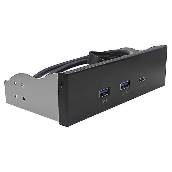 USB-etupaneeli PC:lle, 2 porttia USB 3.2 GEN1 5 Gbps + 1 portti TYPE-C