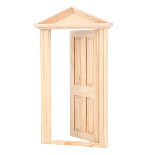 Træ Spire Dør Møbel Tilbehør til 1:12 Dukkehuse Miniaturer DIY