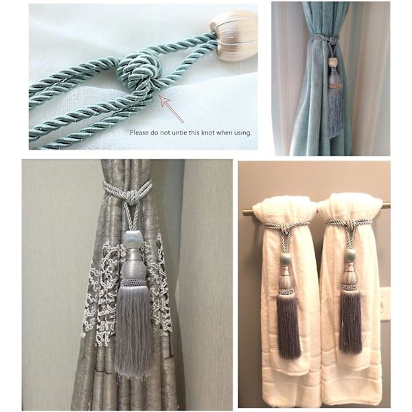 1 Par Tasselgardiner Holdere Hjem Dekorative Vindu Gardin Kule Tassels Tau Holdere (Gull)