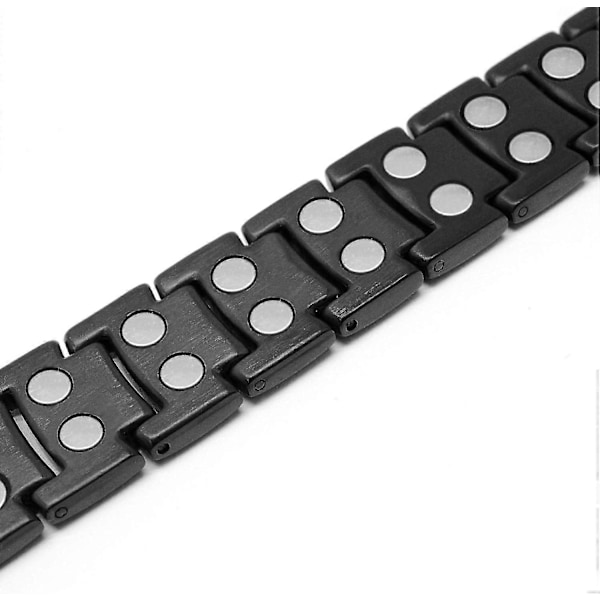 Magnetarmband med Ultrastark Styrka - Magnetiska Armband för Artritsmärta och Karpaltunnelsyndrom för Män - Justerbar Längd (svart)