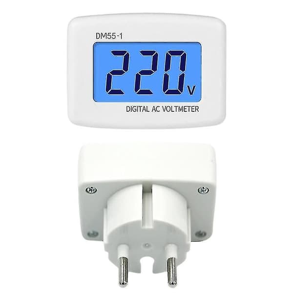 Ac-mätare huvud rund plugg Dm55-1 110v-220v digital Ac Lcd digital display voltmeter