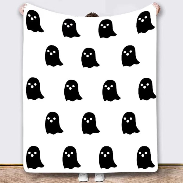 Halloween-peitto - Pehmeä Halloween-peitto - Mukava Flanelli Harmaa Halloween-koriste Juhliin, Sovalle, Sängylle, Olohuoneeseen 50\"x60\" Tyyli 48