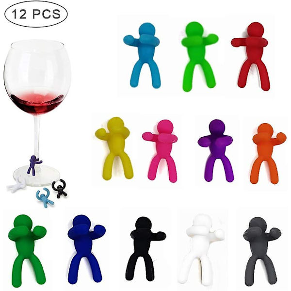 Bn-vinglas Markering 12 Glas Markeringer Vinglas Markering Kreativ Markering Glas Vinglas Markering Farverige Genanvendelige Vinglas Glas Markering Brugt Til At Identificere Udekorerede