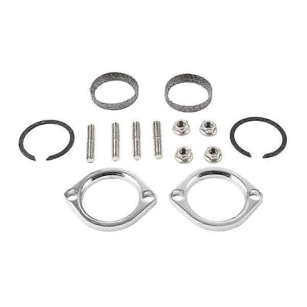 Avgasfläns Installationskit Flänsar Packningar C-clips Muttrar Brickor för Harley Softail Sportster Dyna To