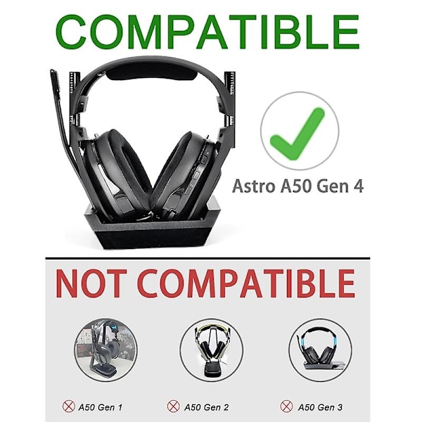 Til Logitech Astro A50 Gen4  2 stk. Protein Læder Ørepude 2 stk. Protein Læder Ørepude