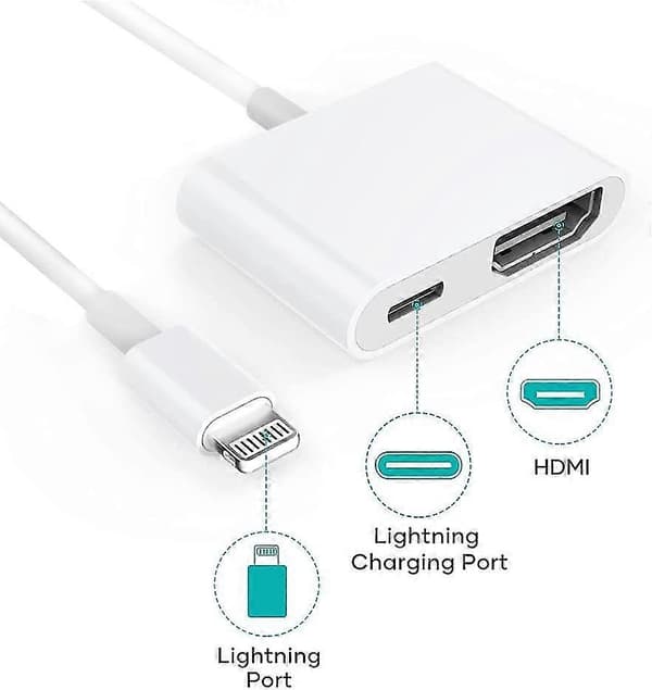 HDMI Adapter, HDMI Adapter til iPhone 1080p Lightning Digital AV Adapter, HDMI Synkroniser Skærm HDMI Stik til iPhone & iPad