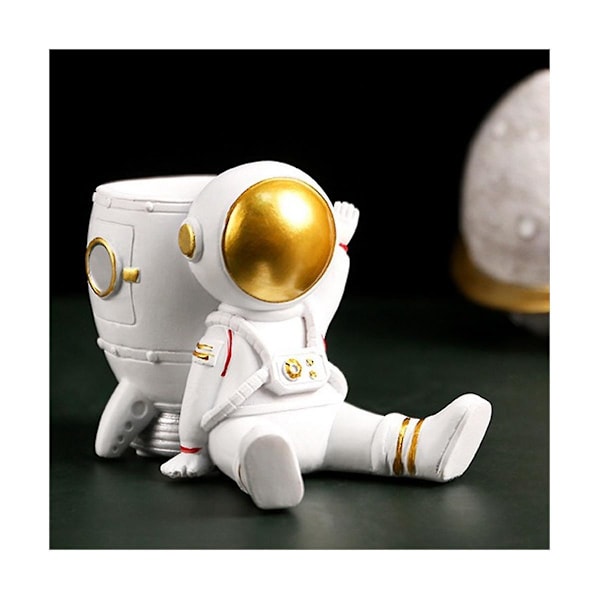 Astronaut pennhållare / pennkoppshållare, astronautfigurer barnrumsdekoration, prydnad