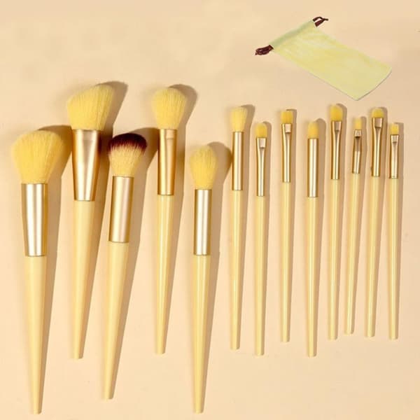 Makeupbørster - Sæt med 13 professionelle makeupbørster med superbløde børstehoveder, premium foundationbørster, kosmetisk børstesæt til