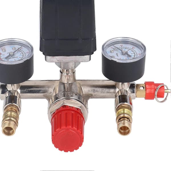 Luftkompressor Tryckventil Kit Vertikal Strömbrytare Grenrör Regulator 90120psi Ac 240v/380v
