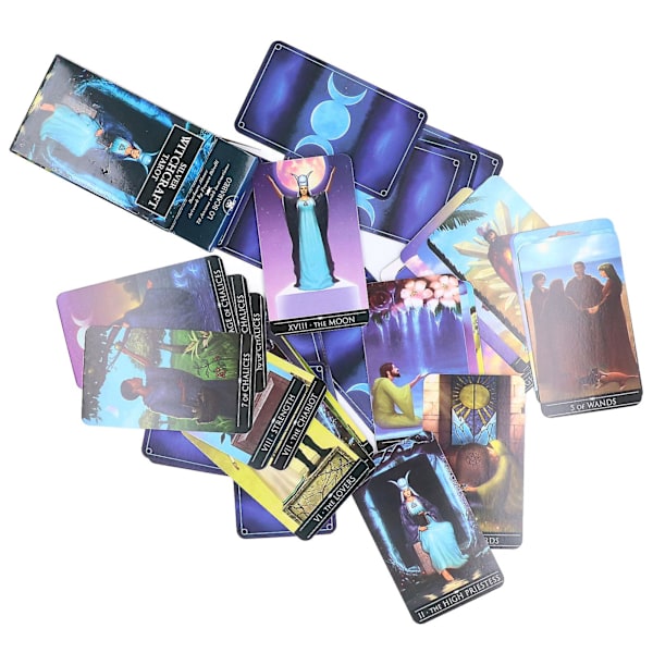 Sølv Heksekunst Tarot Deck - 78 Kort til Engelsksproget Spådom