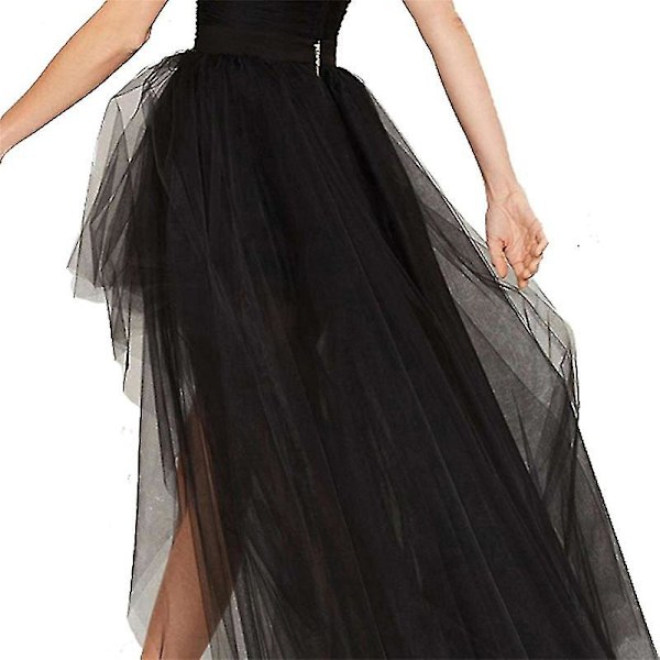 Jubee Tulle skjørt for kvinner - Kort foran, lang bak, høy midje, plisserte, fluffy underskjørt