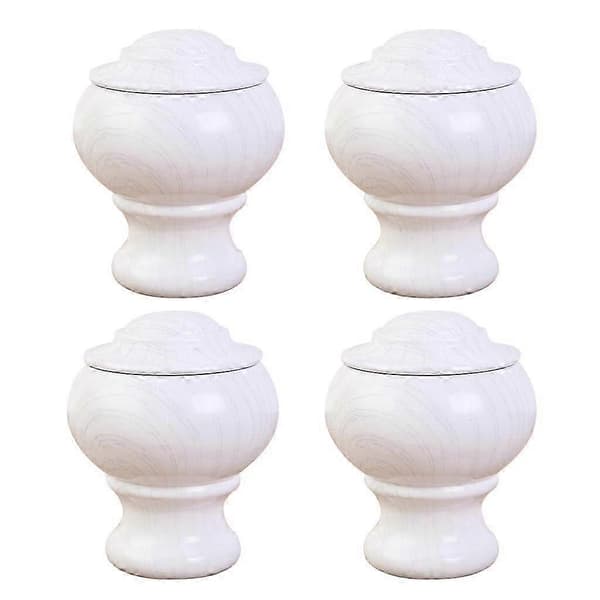 4 st PVC Dekorativa Gardinstångs-/Stångändar 28mm