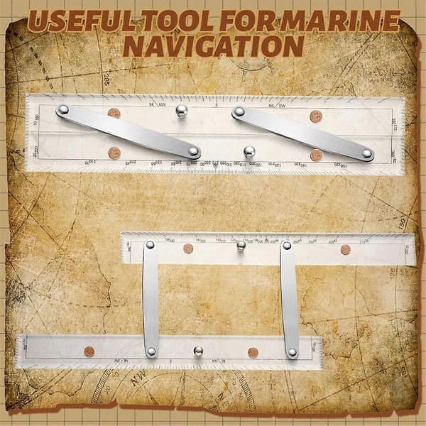 Marine Parallel Linjal med Tydelige Skalaer 30 cm Parallel Linjal