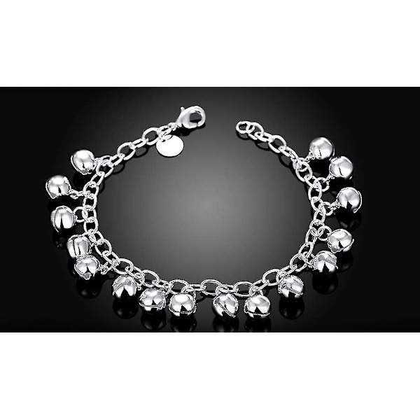 925 Sterling Sølv Justerbar Klokkekæde Armbånd/Ankelarmbånd Til Kvinder Piger Gave Jingle Bells Perle Charm Armbånd Dame Smykker - -
