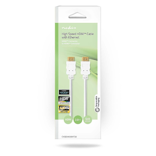 Højhastigheds HDMI™ kabel med Ethernet | HDMI™ Stik | HDMI™ Stik | 4K@30Hz | ARC | 10.2 Gbps |