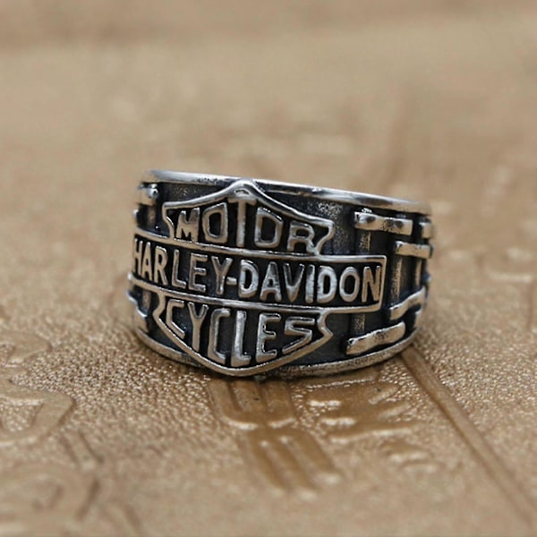 Harley Signet Ring, 925 Sterling Sølv Biker Ring