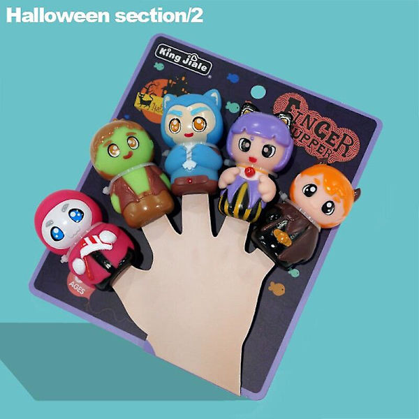 Fingerdockor Mjuk Gummi Handdocka Leksak Halloween Baby Förskola Dockor