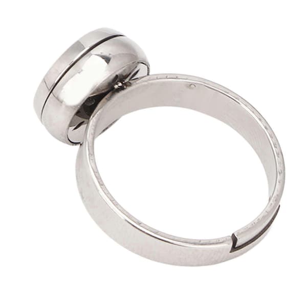 Aromaterapi Fingerring Justerbar Rustfrit Stål Mode Bærbar Mini Æterisk Olie Fingerring til Kvinder Type 1YMMR)
