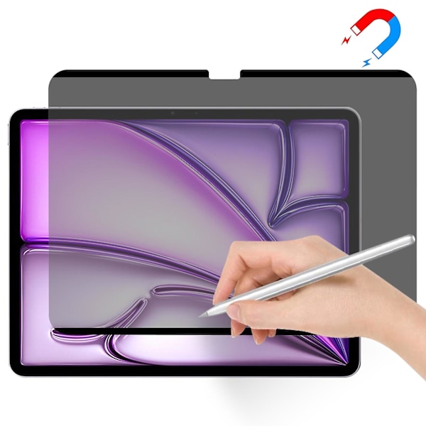 Privatlivsbeskyttelsesfilm til iPad Air 11 (2024) Aftagelig Magnetisk Anti-Fingeraftryk PET-film