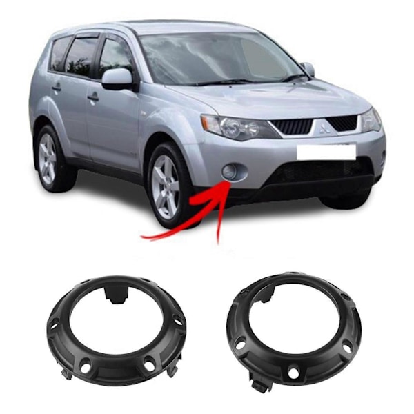 2 stk. Nye frontlykter tåkelys svart dekselramme 6400A739 for Mitsubishi Outlander 2007 2008 2009