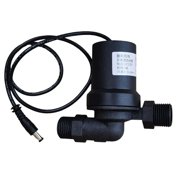 Tyst 12v DC solvärmecirkulationspump borstlös motor 1/2\" kopplingar 650l/h Ft