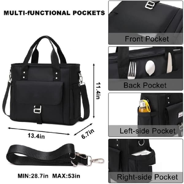 Dame lunsjpose - Matboks - Isolert kjølebag - lunsjbag - Kjølebag - svart