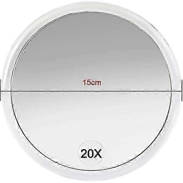 20X förstoringsspegel med sugkoppar (15 cm rund) - Perfekt för