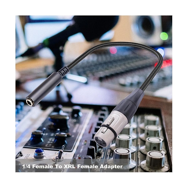 XLR till 1/4-kabel, balanserad XLR-hona till 1/4-tums hona stereoaudioadapter, 3-stifts hona XLR till 1/