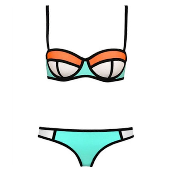 Bikini Set Trendigt Kromatiskt Färg Sexig Linne Baddräkt