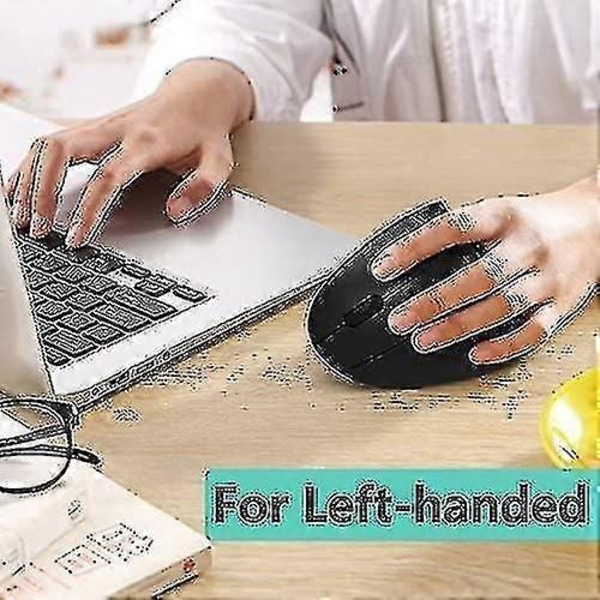 Vänsterhänt Mus, Vertikal Ergonomisk Mus, trådlös 2.4g Usb Vänster Lefty Vänsterhänt Ergonomisk Vertikal Mus, Mindre Ljud - Svart