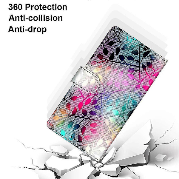 Fodral för Oppo A5 2020 Målat Flip Cover Magnetisk Stängning Färgat Glas